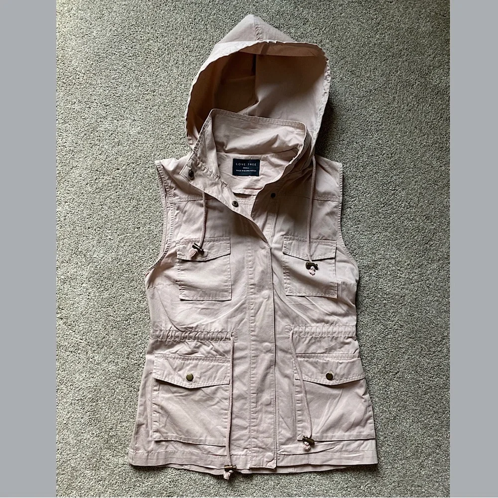 🎉LOVE TREE Utility Vest, Women’s Size Small, Light Rosewood - Picture 1 of 7
